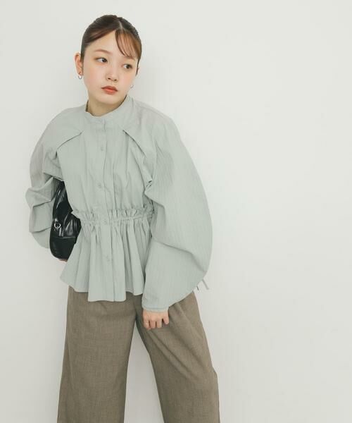 KBF / ケービーエフ シャツ・ブラウス | カーブスリーブペプラムブラウス | 詳細3