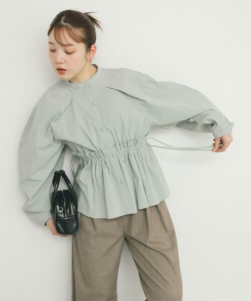 KBF / ケービーエフ シャツ・ブラウス | カーブスリーブペプラムブラウス | 詳細5