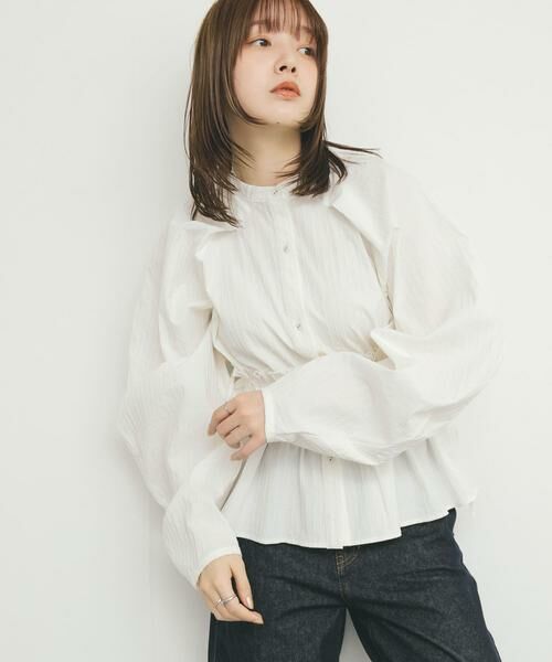 KBF / ケービーエフ シャツ・ブラウス | カーブスリーブペプラムブラウス | 詳細27