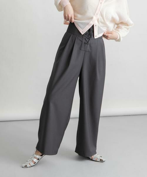 KBF / ケービーエフ その他パンツ | 『2サイズ展開』レースアップパンツ(チャコールグレー)