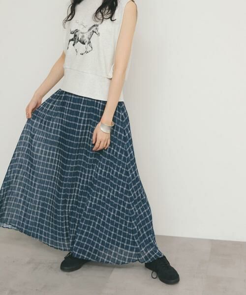 KBF / ケービーエフ スカート | シアーチェックプリーツスカート | 詳細21