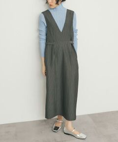 KBF / ケービーエフ ワンピース | 『2サイズ展開』ピンストライプジャンパースカート