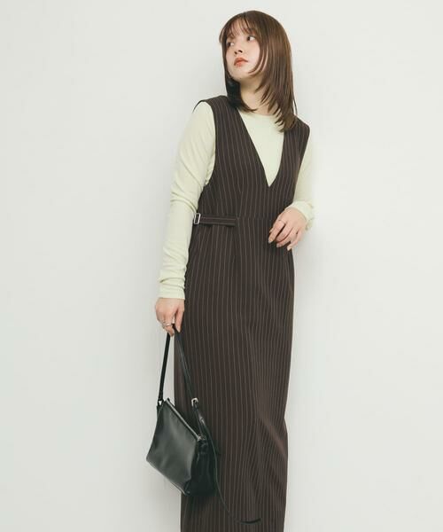 KBF / ケービーエフ ワンピース | 『2サイズ展開』ピンストライプジャンパースカート | 詳細3