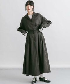 KBF / ケービーエフ ワンピース | オープンカラーボックスプリーツワンピース