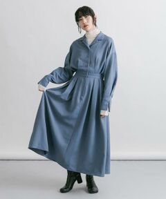 KBF / ケービーエフ ワンピース | オープンカラーボックスプリーツワンピース