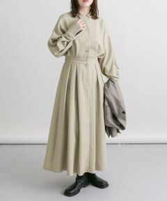 KBF / ケービーエフ ワンピース | オープンカラーボックスプリーツワンピース