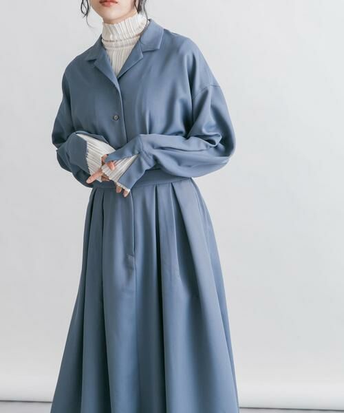 KBF / ケービーエフ ワンピース | オープンカラーボックスプリーツワンピース | 詳細10