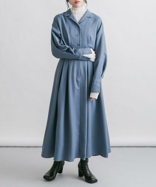 KBF / ケービーエフ ワンピース | オープンカラーボックスプリーツワンピース | 詳細11