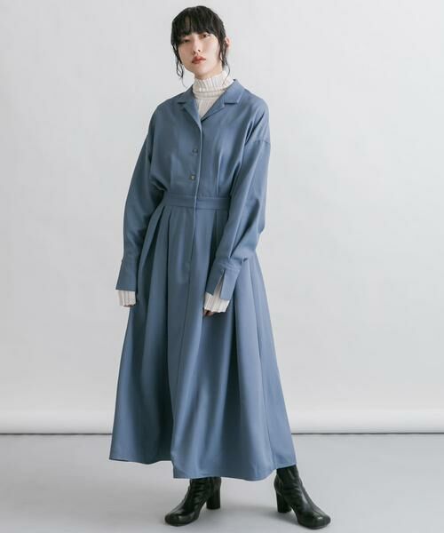 KBF / ケービーエフ ワンピース | オープンカラーボックスプリーツワンピース | 詳細13