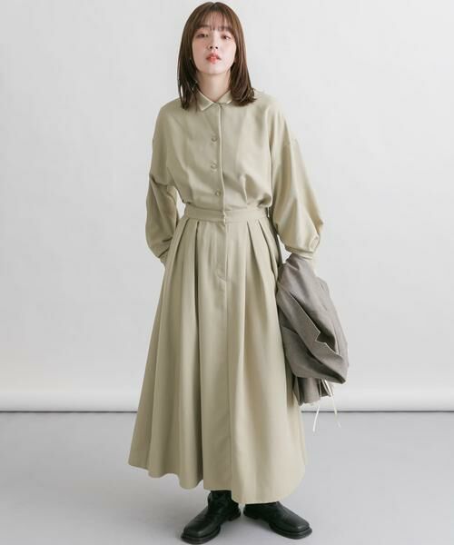 KBF / ケービーエフ ワンピース | オープンカラーボックスプリーツワンピース | 詳細20