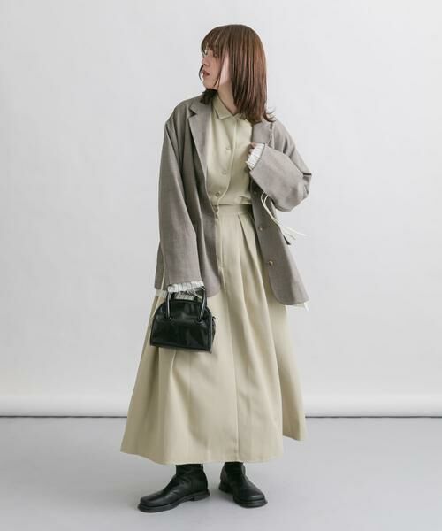 KBF / ケービーエフ ワンピース | オープンカラーボックスプリーツワンピース | 詳細24