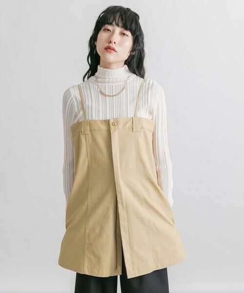 やぶ　ワンピース GYDA ジェイダ ブリーチハーフZIP long sleeveニットワンピース
