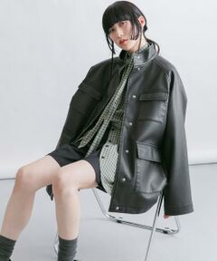 KBF / ケービーエフ レザーブルゾン・ジャケット | ウォッシュドサファリジャケット