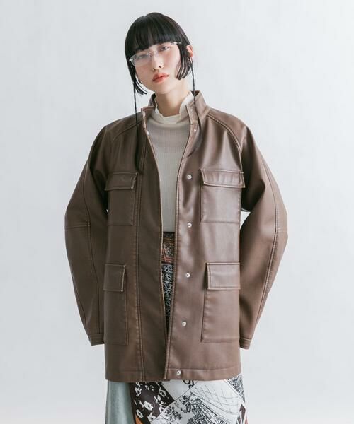 KBF / ケービーエフ レザーブルゾン・ジャケット | ウォッシュドサファリジャケット | 詳細1