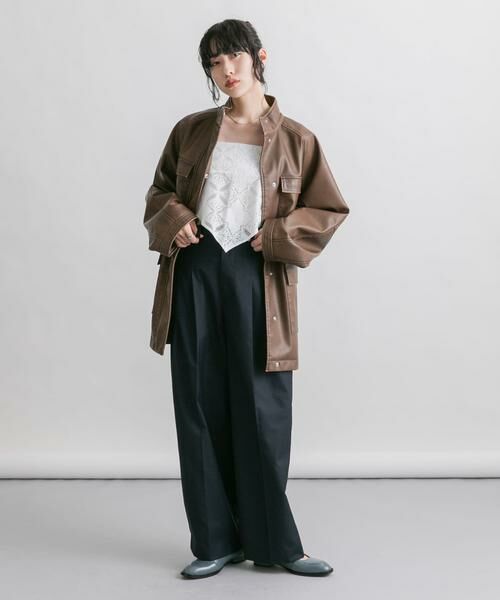 KBF / ケービーエフ レザーブルゾン・ジャケット | ウォッシュドサファリジャケット | 詳細10