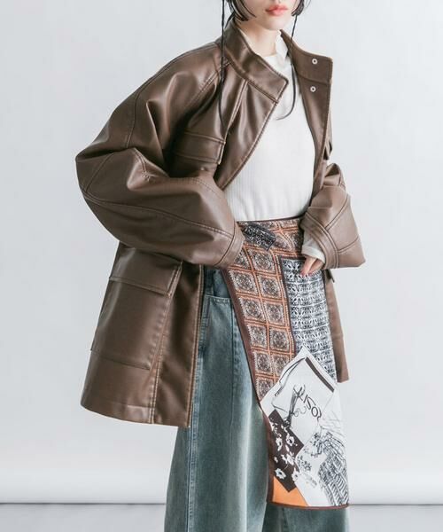 KBF / ケービーエフ レザーブルゾン・ジャケット | ウォッシュドサファリジャケット | 詳細3