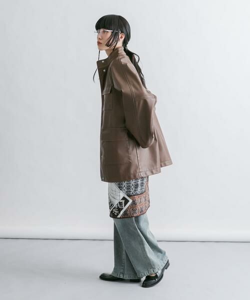 KBF / ケービーエフ レザーブルゾン・ジャケット | ウォッシュドサファリジャケット | 詳細7