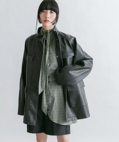 KBF / ケービーエフ レザーブルゾン・ジャケット | ウォッシュドサファリジャケット | 詳細17