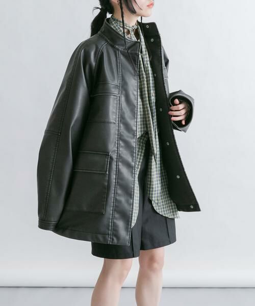 KBF / ケービーエフ レザーブルゾン・ジャケット | ウォッシュドサファリジャケット | 詳細18