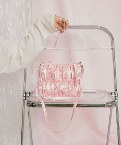 KBF / ケービーエフ ハンドバッグ | サテンギャザーハンドBAG | 詳細12