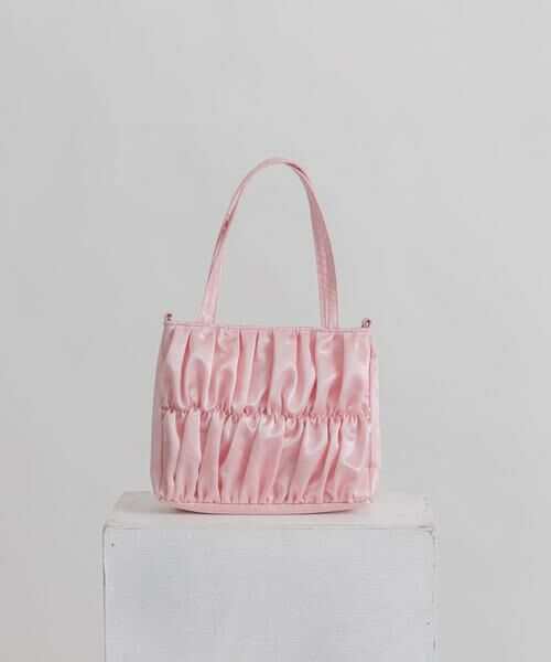 KBF/ケービーエフ サテンギャザーハンドBAG ピンク one KBF/ケービーエフ サテンギャザーハンドBAG ピンク one