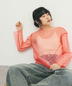 KBF / ケービーエフ Tシャツ | リバーシブルレイヤードチュールカットソー