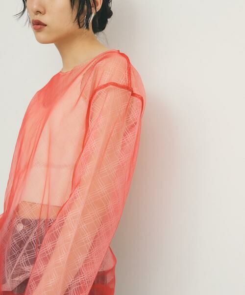 KBF / ケービーエフ Tシャツ | リバーシブルレイヤードチュールカットソー | 詳細1