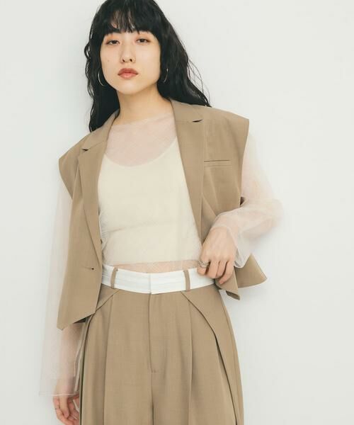 KBF / ケービーエフ Tシャツ | リバーシブルレイヤードチュールカットソー | 詳細10