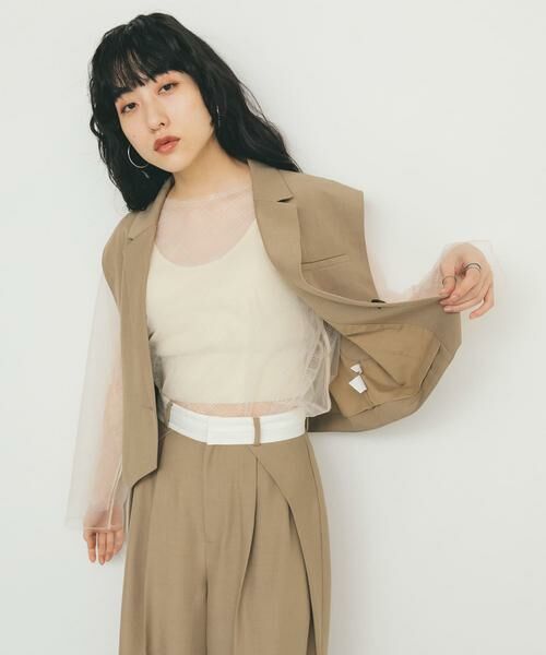 KBF / ケービーエフ Tシャツ | リバーシブルレイヤードチュールカットソー | 詳細11