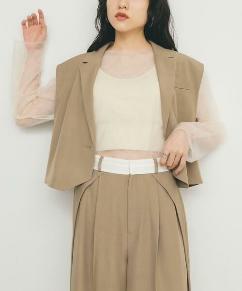 KBF / ケービーエフ Tシャツ | リバーシブルレイヤードチュールカットソー | 詳細13