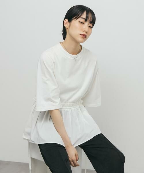 KBF / ケービーエフ Tシャツ | 汗ジミ防止ペプラムドッキングTEE | 詳細1