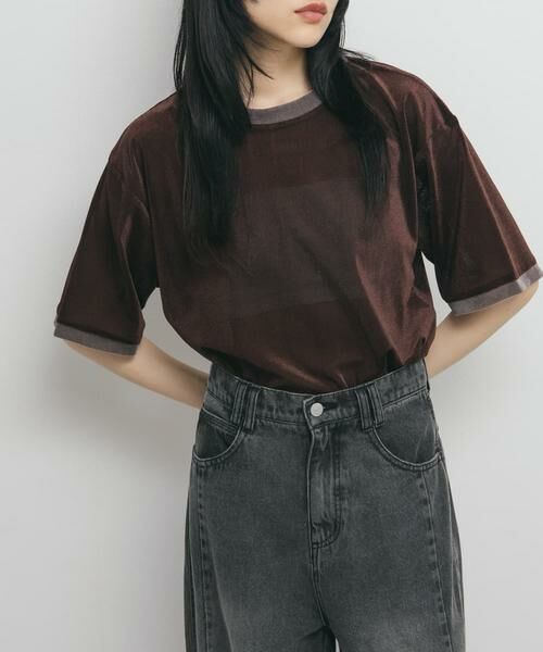 KBF / ケービーエフ Tシャツ | メッシュベロアリンガーTEE | 詳細1