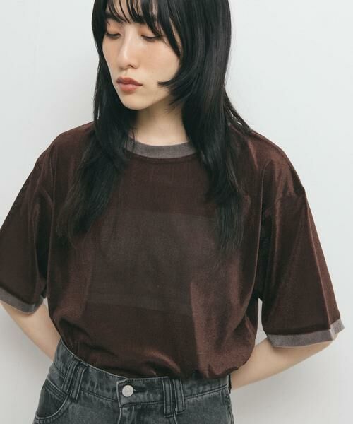 KBF / ケービーエフ Tシャツ | メッシュベロアリンガーTEE | 詳細3