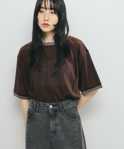 KBF / ケービーエフ Tシャツ | メッシュベロアリンガーTEE | 詳細4