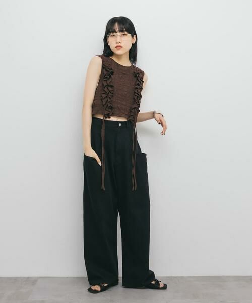 KBF / ケービーエフ ベスト | 2WAYフリルノースリーブトップス | 詳細2