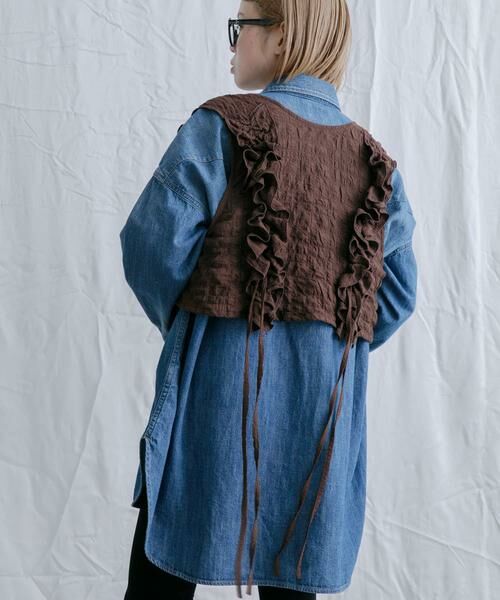 KBF / ケービーエフ ベスト | 2WAYフリルノースリーブトップス | 詳細3