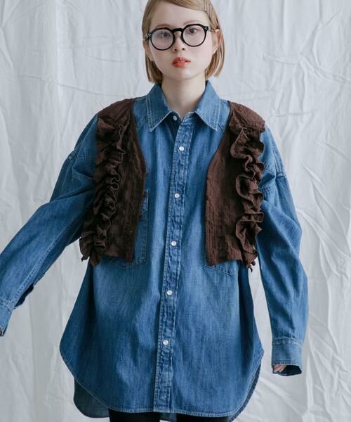 KBF / ケービーエフ ベスト | 2WAYフリルノースリーブトップス | 詳細4