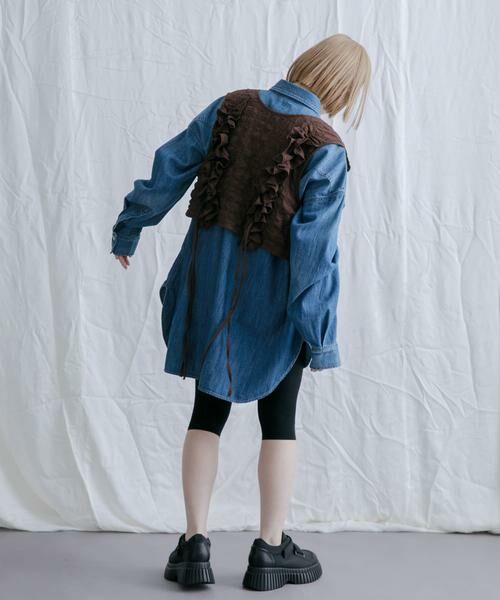 KBF / ケービーエフ ベスト | 2WAYフリルノースリーブトップス | 詳細6