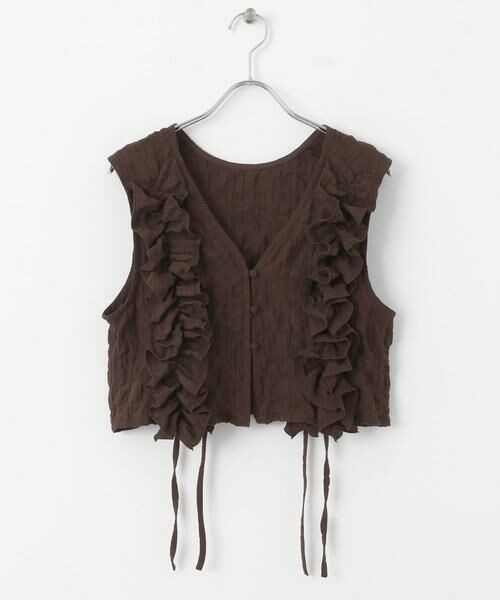 KBF / ケービーエフ ベスト | 2WAYフリルノースリーブトップス | 詳細7