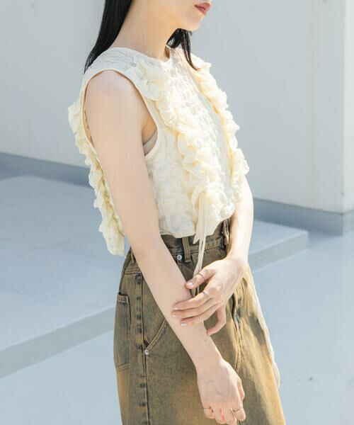 KBF / ケービーエフ ベスト | 2WAYフリルノースリーブトップス | 詳細12