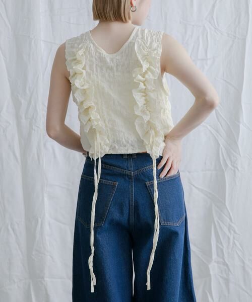 KBF / ケービーエフ ベスト | 2WAYフリルノースリーブトップス | 詳細16