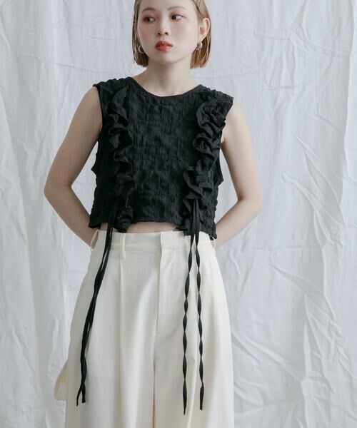 KBF / ケービーエフ ベスト | 2WAYフリルノースリーブトップス | 詳細22