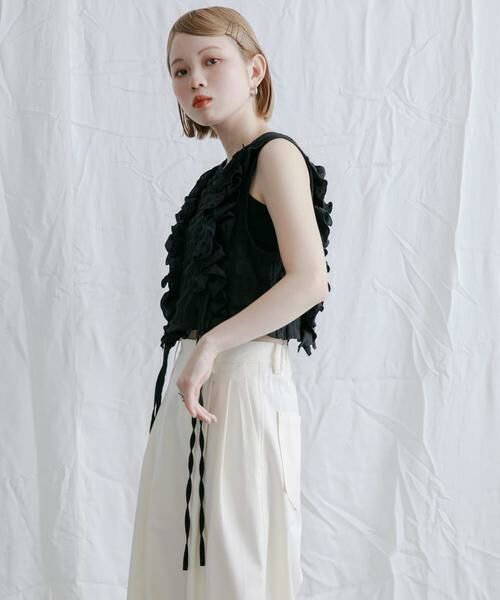 KBF / ケービーエフ ベスト | 2WAYフリルノースリーブトップス | 詳細23