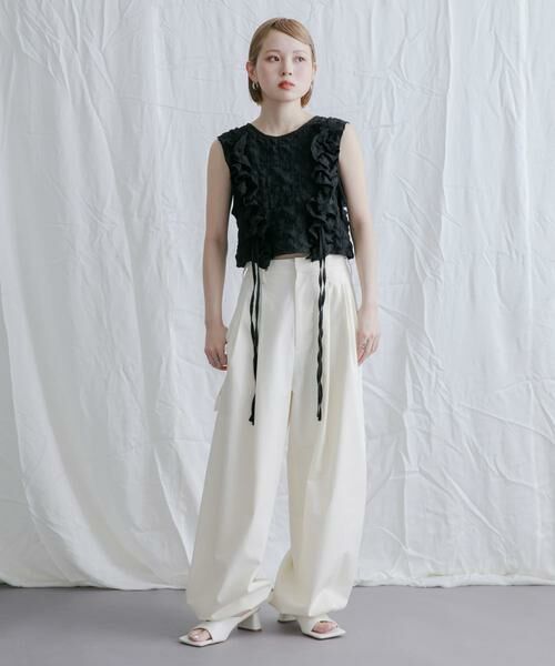 KBF / ケービーエフ ベスト | 2WAYフリルノースリーブトップス | 詳細24