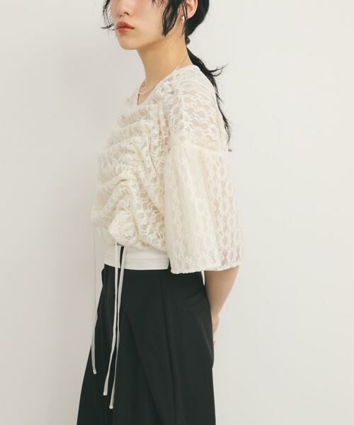 KBF / ケービーエフ シャツ・ブラウス | ドロストレーストップス | 詳細1