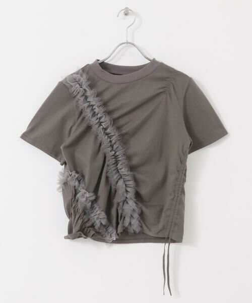 KBF / ケービーエフ Tシャツ | シャーリングフリルTEE | 詳細17