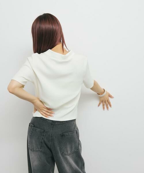 KBF / ケービーエフ Tシャツ | フロントホックシャーリングRIBトップス | 詳細4