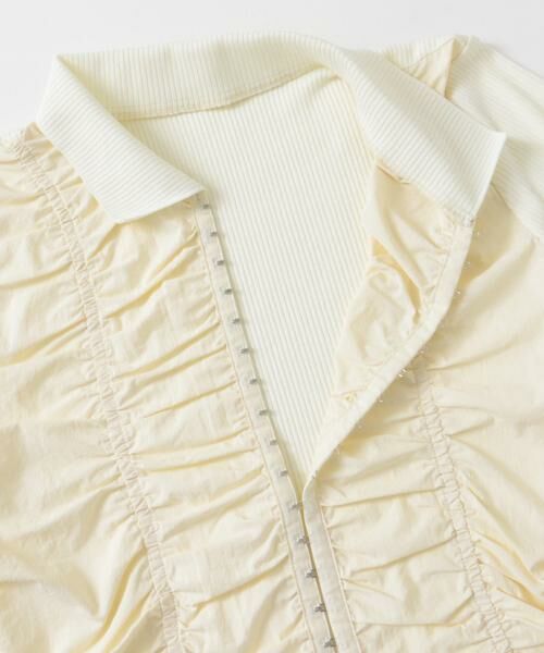 KBF / ケービーエフ Tシャツ | フロントホックシャーリングRIBトップス | 詳細6