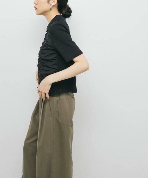 KBF / ケービーエフ Tシャツ | フロントホックシャーリングRIBトップス | 詳細14