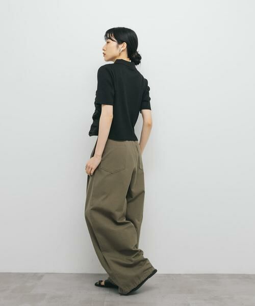 KBF / ケービーエフ Tシャツ | フロントホックシャーリングRIBトップス | 詳細17